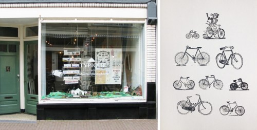 Fachada e impresso de bicis da Typique/ Crédito: Typique